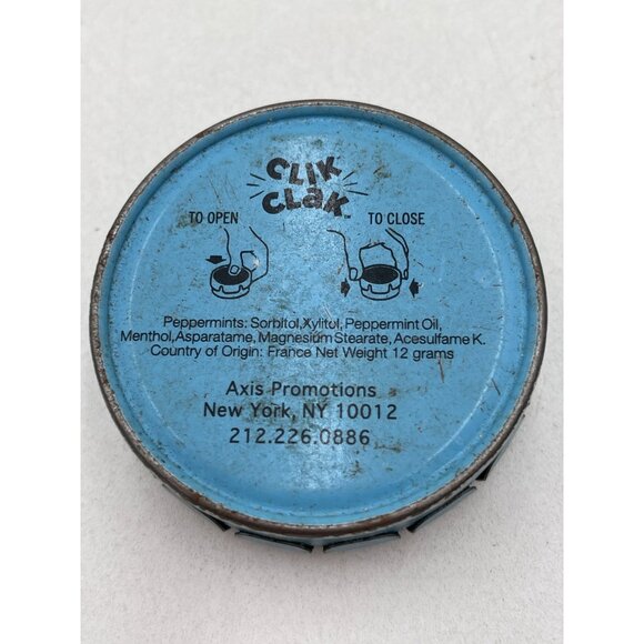Vintage Celexa Complimints Clik Clak Tin Container 12g Advertising Item - Picture 3 of 6